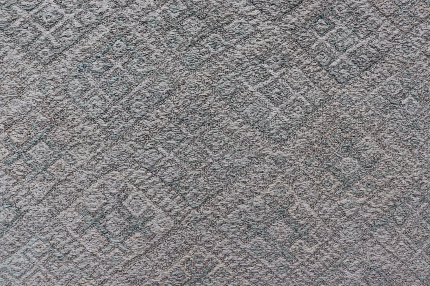 Measures: 4'8 x 6'3 Vintage Turkish Embroidered Kilim in Tribal Diamonds in Neutral Tones. Country of origin: Turkey; type: Kilim; design: Tribal Motif, sub - geometric; Keivan Woven Arts: rug EN - 14818. This vintage flat weave Kilim was hand wove... - Keivan Woven ArtsEN - 14818 - 21859Rug