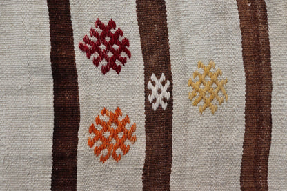 Measures: 14'8 x 18'6 This flat - weave tribal Turkish kilim has been hand - woven in wool. The rug features an all - over sub - geometric striped panel design, rendered in earthy tones; making this rug a superb fit for a wide variety of interiors. ... - Keivan Woven ArtsEN - 14854 - 22812Rug