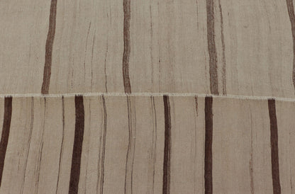 Measures: 8'8 x 11'8 Paneled Vintage Turkish Kilim Flat - Weave in Neutral Tones of Cream & Brown. Casual flat - weave Kilim design, Keivan Woven Arts /rug#EN - 14909, country of origin / type: Turkey / Kilim 1950s Large Vintage Hand Woven neutral... - Keivan Woven ArtsEN - 14909 - 22818Rug