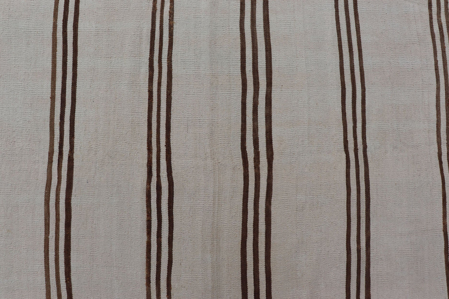 Measures: 12'3 x 13'10 Large Vintage Neutral Paneled Kilim Flat - Weave in Neutral Tones of Cream & Brown. Keivan Woven Arts /rug#EN - 14932, country of origin / type: Turkey / Kilim 1950s Large Vintage Hand Woven neutral paneled Kilim flat - weav... - Keivan Woven ArtsEN - 14932 - 22824Rug