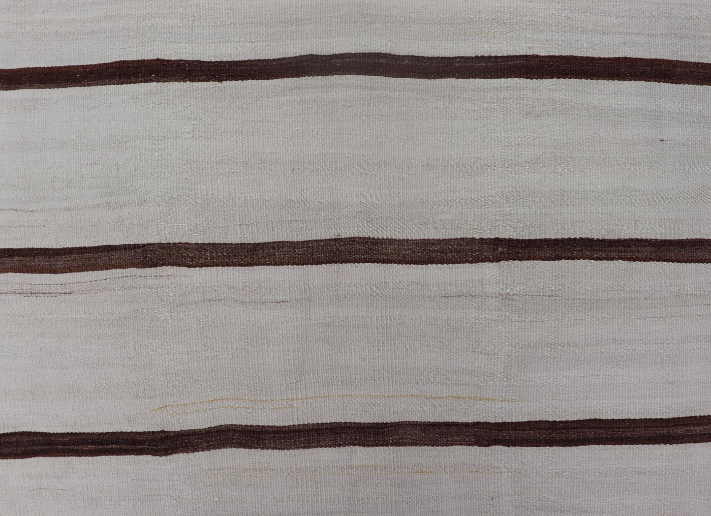 Turkish Vintage Kilim in Shades of Brown and Ivory with Stripe Design. Keivan Woven Arts / rug EN - 15170, country of origin / type: Turkey / Kilim, circa 1950 Measures: 4'2 x 5'0 This vintage striped design Turkish Kilim rendered in shade of brow... - Keivan Woven ArtsEN - 15170 - 23803Rug