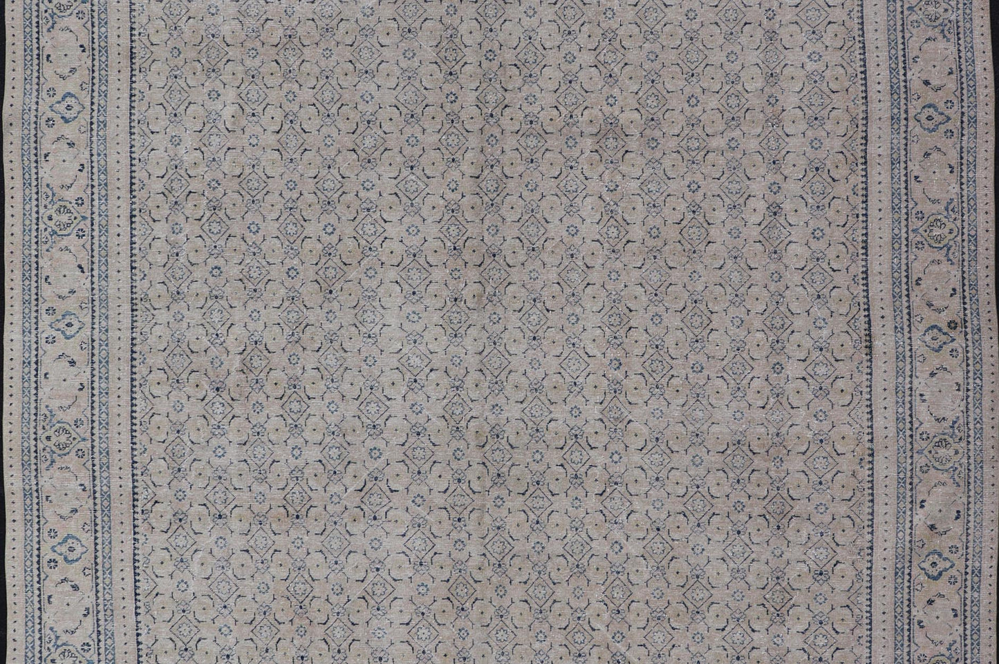 Measures: 10'2 x 13'6 Antique Persian Tabriz Rug with All - Over Small Tribal Design in Muted Tones. Keivan Woven Arts / rug EN - 15181, country of origin / type: Persian / Tabriz, circa Early - 20th century. This Tabriz rug features a relativ... - Keivan Woven ArtsEN - 15181 - 21883