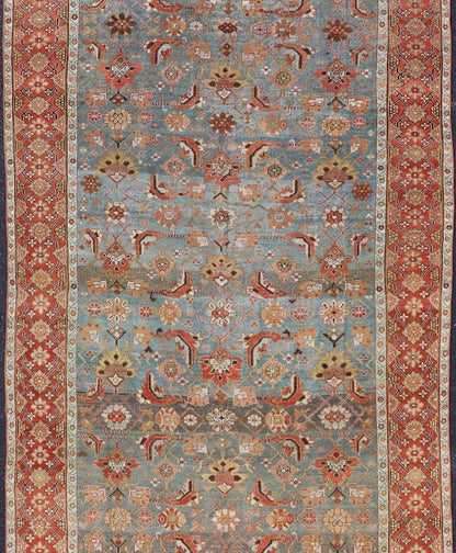 Antique Fine Persian Malayer Gallery Runner with All - Over Design in Blue, rust/red, and multi colors. Keivan Woven Arts / rug EN - 15195, country of origin / type: Persian / Malayer, circa 1900. Measures: 6'5 x 15' This beautiful antique P... - Keivan Woven ArtsEN - 15195 - 24760Rug