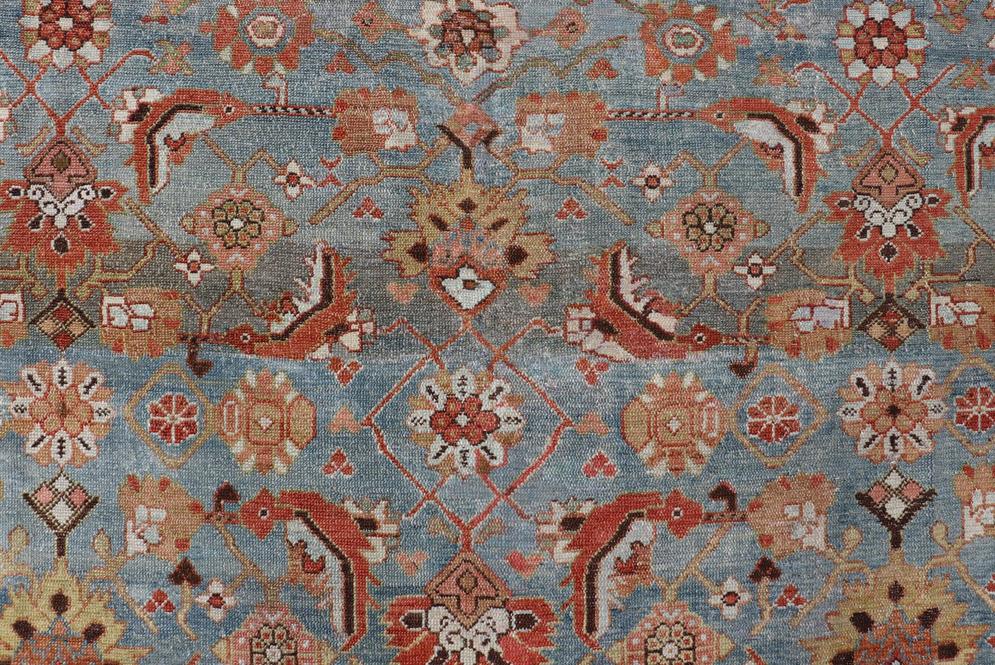 Antique Fine Persian Malayer Gallery Runner with All - Over Design in Blue, rust/red, and multi colors. Keivan Woven Arts / rug EN - 15195, country of origin / type: Persian / Malayer, circa 1900. Measures: 6'5 x 15' This beautiful antique P... - Keivan Woven ArtsEN - 15195 - 24760Rug