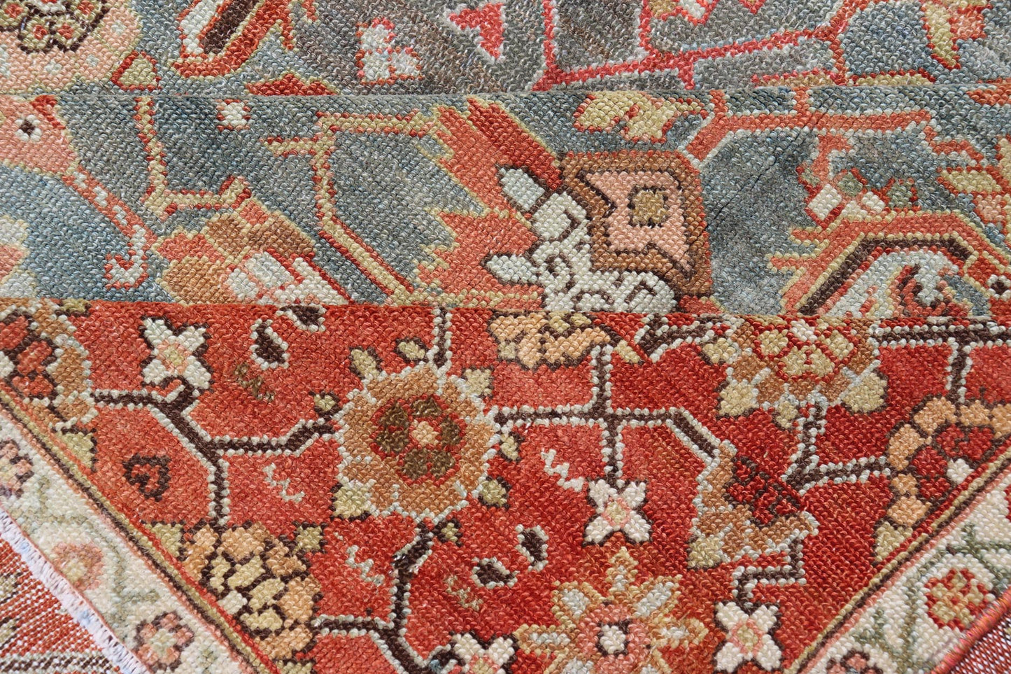 Antique Fine Persian Malayer Gallery Runner with All - Over Design in Blue, rust/red, and multi colors. Keivan Woven Arts / rug EN - 15195, country of origin / type: Persian / Malayer, circa 1900. Measures: 6'5 x 15' This beautiful antique P... - Keivan Woven ArtsEN - 15195 - 24760Rug