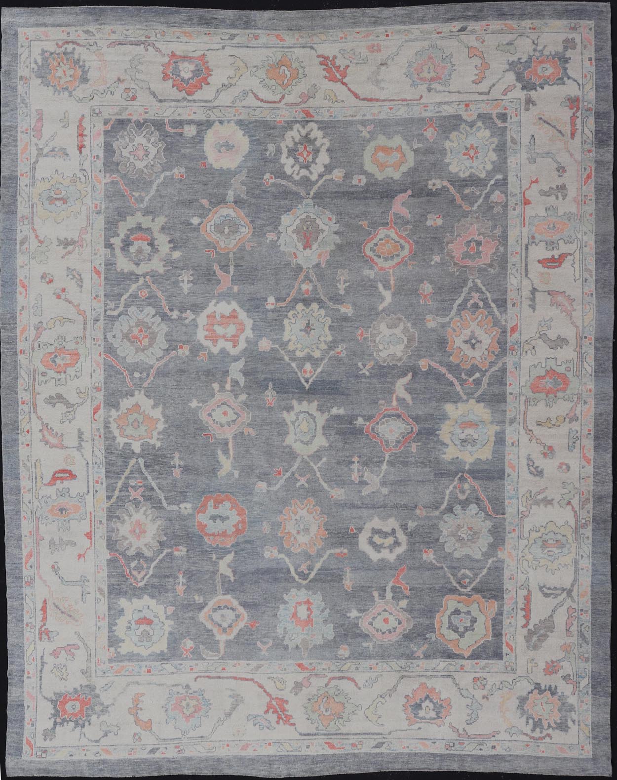 Measures: 14'5 x 18'0 Large Turkish Modern Oushak Rug in Gray and Neutrals and All - Over Design. Keivan Woven Arts / rug EN - 15205, country of origin / type: Turkey / Oushak This traditional Oushak rug from Turkey features a subdued, neutral c... - Keivan Woven ArtsEN - 15205 - 22243