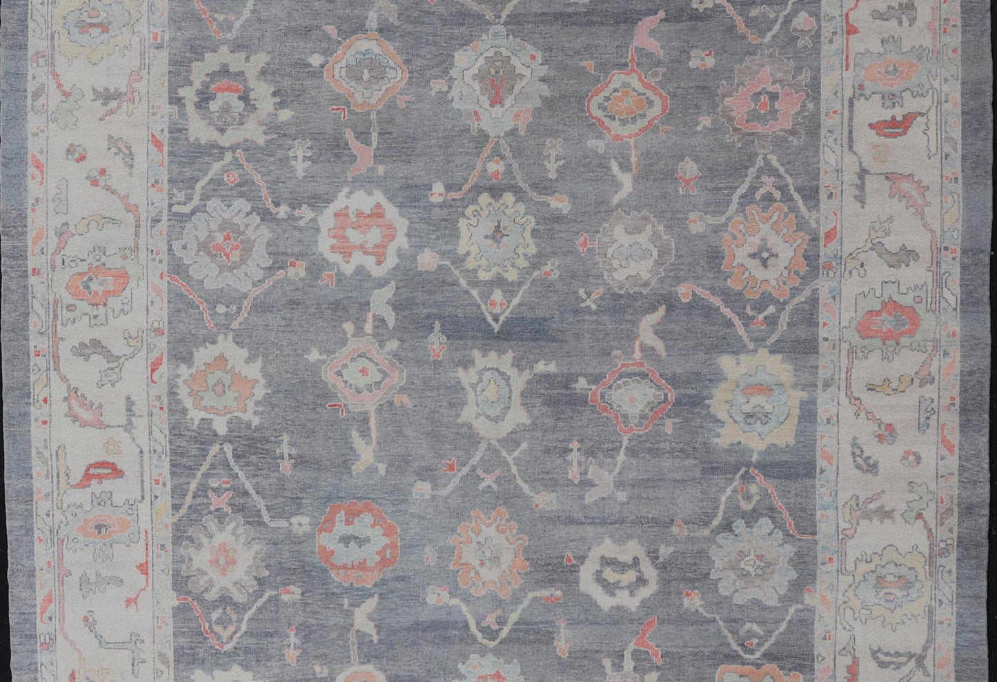 Measures: 14'5 x 18'0 Large Turkish Modern Oushak Rug in Gray and Neutrals and All - Over Design. Keivan Woven Arts / rug EN - 15205, country of origin / type: Turkey / Oushak This traditional Oushak rug from Turkey features a subdued, neutral c... - Keivan Woven ArtsEN - 15205 - 22243Rug