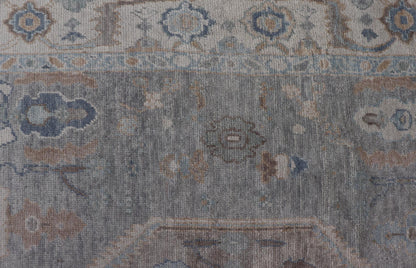 Measures: 7'3 x 10'4 Turkish Modern Oushak Rug in Medallion Design in Gray - Blue, and Marigold. Keivan Woven Arts / rug EN - 15208, country of origin / type: Turkey / Oushak This traditional Oushak rug from Turkey features a subdued, neutral co... - Keivan Woven ArtsEN - 15208 - 22416Rug
