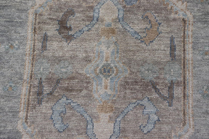 Measures: 7'3 x 10'4 Turkish Modern Oushak Rug in Medallion Design in Gray - Blue, and Marigold. Keivan Woven Arts / rug EN - 15208, country of origin / type: Turkey / Oushak This traditional Oushak rug from Turkey features a subdued, neutral co... - Keivan Woven ArtsEN - 15208 - 22416