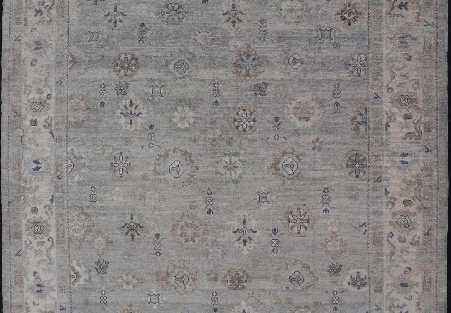 Measures: 9'2 x 12'0 Neutral Color Palette All - Over Floral Design Turkish Oushak Rug. Keivan Woven Arts / rug EN - 15249, country of origin / type: Turkey / Oushak This traditional Oushak rug from Turkey features a subdued, neutral color palet... - Keivan Woven ArtsEN - 15249 - 22440Rug