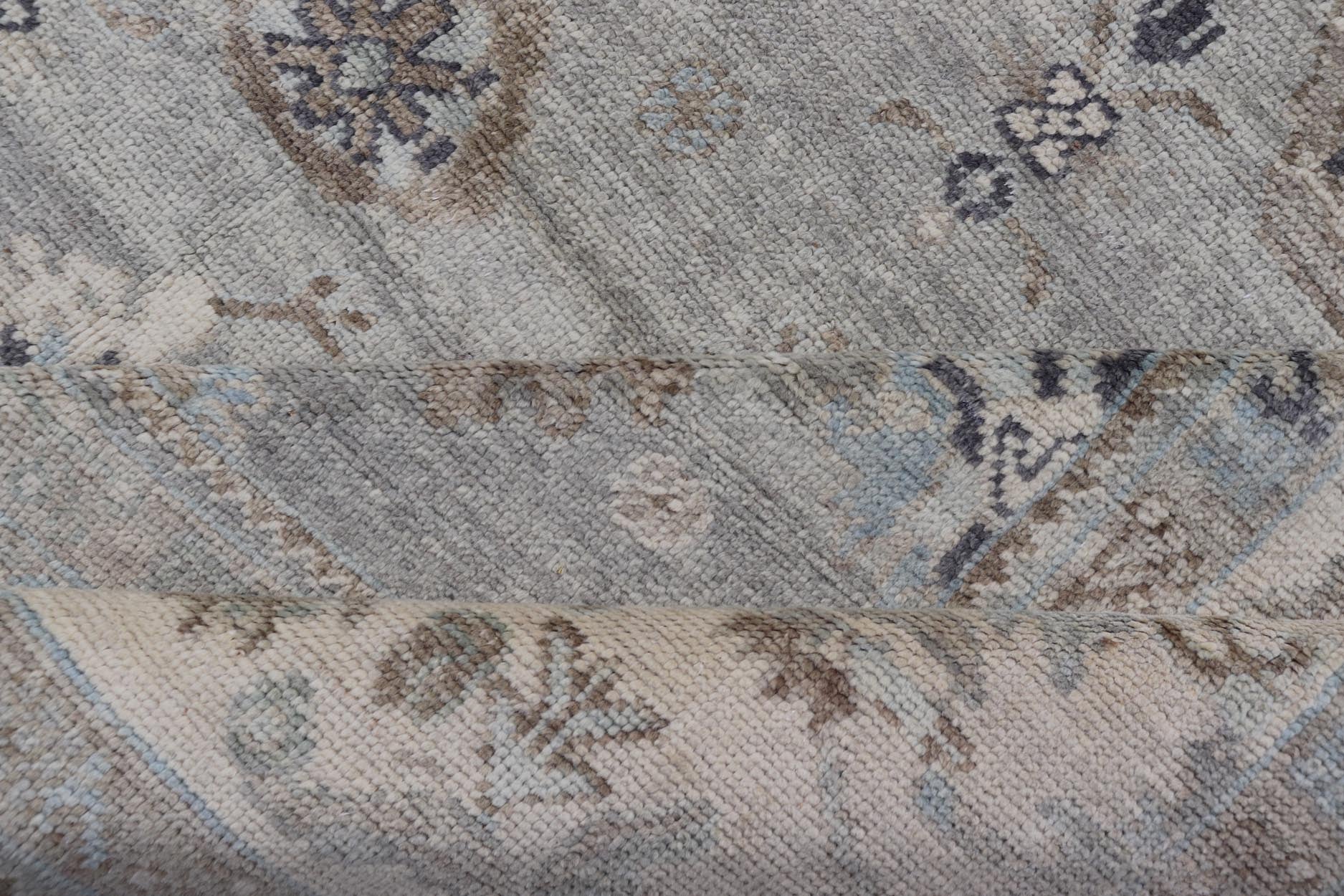 Measures: 9'2 x 12'0 Neutral Color Palette All - Over Floral Design Turkish Oushak Rug. Keivan Woven Arts / rug EN - 15249, country of origin / type: Turkey / Oushak This traditional Oushak rug from Turkey features a subdued, neutral color palet... - Keivan Woven ArtsEN - 15249 - 22440Rug