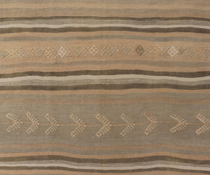 Vintage Turkish Kilim Runner Rug with Subtle Stripes - Keivan Woven ArtsEN - 15264Rug