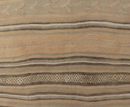Vintage Turkish Kilim Runner Rug with Subtle Stripes - Keivan Woven ArtsEN - 15264Rug