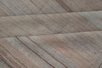 Vintage Turkish Kilim Rug with Earthy Pastel Stripes - Keivan Woven ArtsEN - 15269Rug