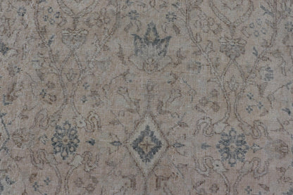 Blush, Tan, & Blue Vintage Turkish Distressed Rug with All - Over Floral Design. Blush, Cream, light brown, gray blue and Blue Vintage Turkish Distressed Rug with All - Over Floral Design in Tan, gray blue, light brown. Keivan Woven Arts, rug/EN - 154... - Keivan Woven ArtsEN - 15414 - 23827