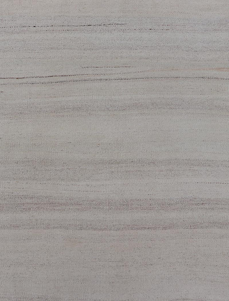 Vintage Turkish Kilim Runner with Subtle Neutral Tones and Elegant Stripes - Keivan Woven ArtsEN - 15560Rug