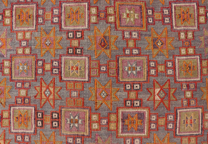 Vintage Turkish Kilim Rug with Intricate Geometric Motifs and Vibrant Hues - Keivan Woven ArtsEN - 15776Rug