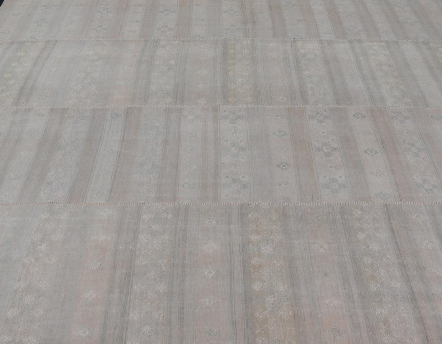 Vintage Turkish Square Kilim Rug in Soft Pastel Tones with Intricate Patterns - Keivan Woven ArtsEN - 15809Rug