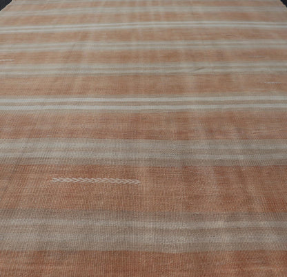Warm Earth Tone Turkish Vintage Kilim Rug - Keivan Woven ArtsEN - 15879Rug