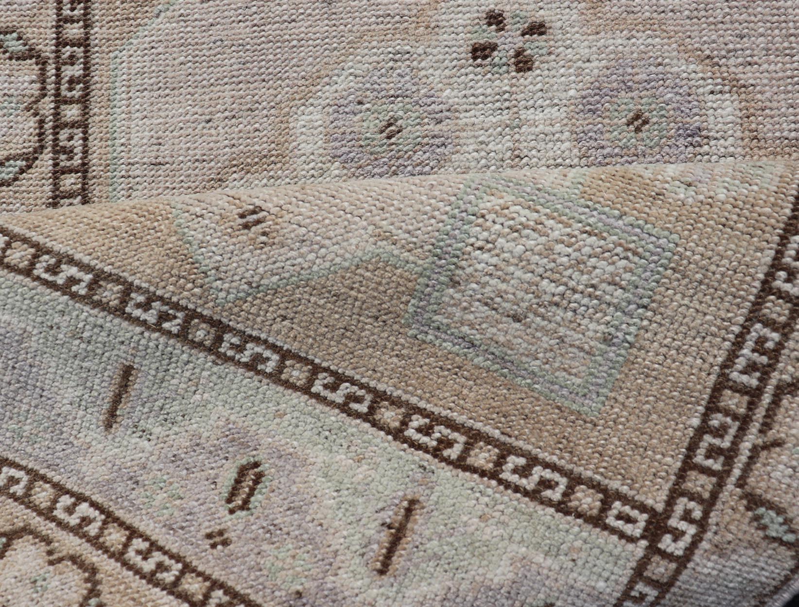 Vintage Turkish Oushak Rug with All - Over Sub - Geometric Medallion Design Keivan Woven Arts / rug EN - 15901, country of origin / type: Turkey / Oushak, circa 1950 Measures: 1'9 x 3'7 - Keivan Woven ArtsEN - 15901 - 23995Rug