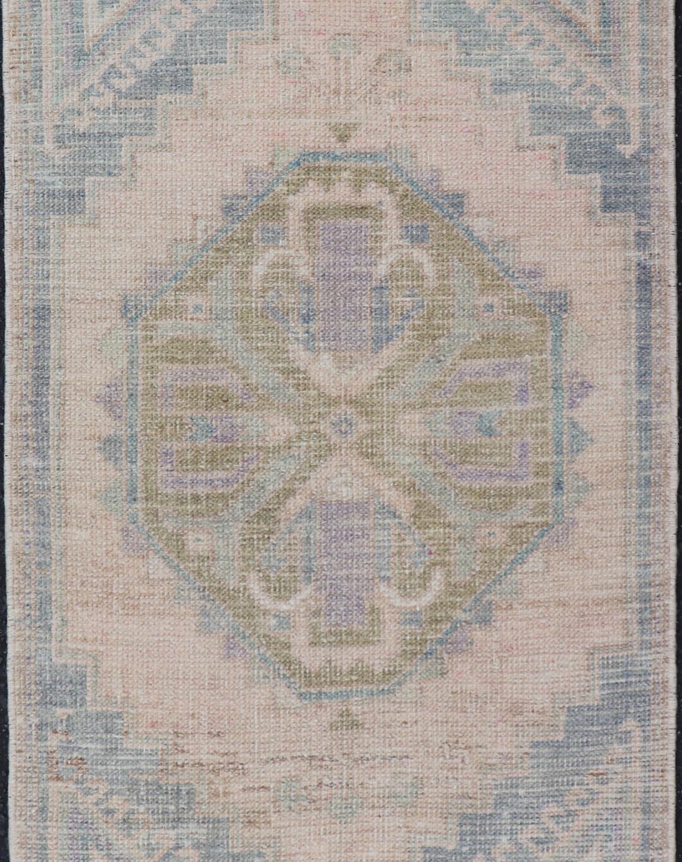Vintage Turkish Oushak Rug with All - Over Sub - Geometric Medallion Design Keivan Woven Arts / rug EN - 15926, country of origin / type: Turkey / Oushak, circa 1950 Measures: 1'8 x 3'4 - Keivan Woven ArtsEN - 15926 - 24139Rug
