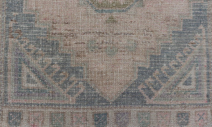 Vintage Turkish Oushak Rug with All - Over Sub - Geometric Medallion Design Keivan Woven Arts / rug EN - 15926, country of origin / type: Turkey / Oushak, circa 1950 Measures: 1'8 x 3'4 - Keivan Woven ArtsEN - 15926 - 24139Rug