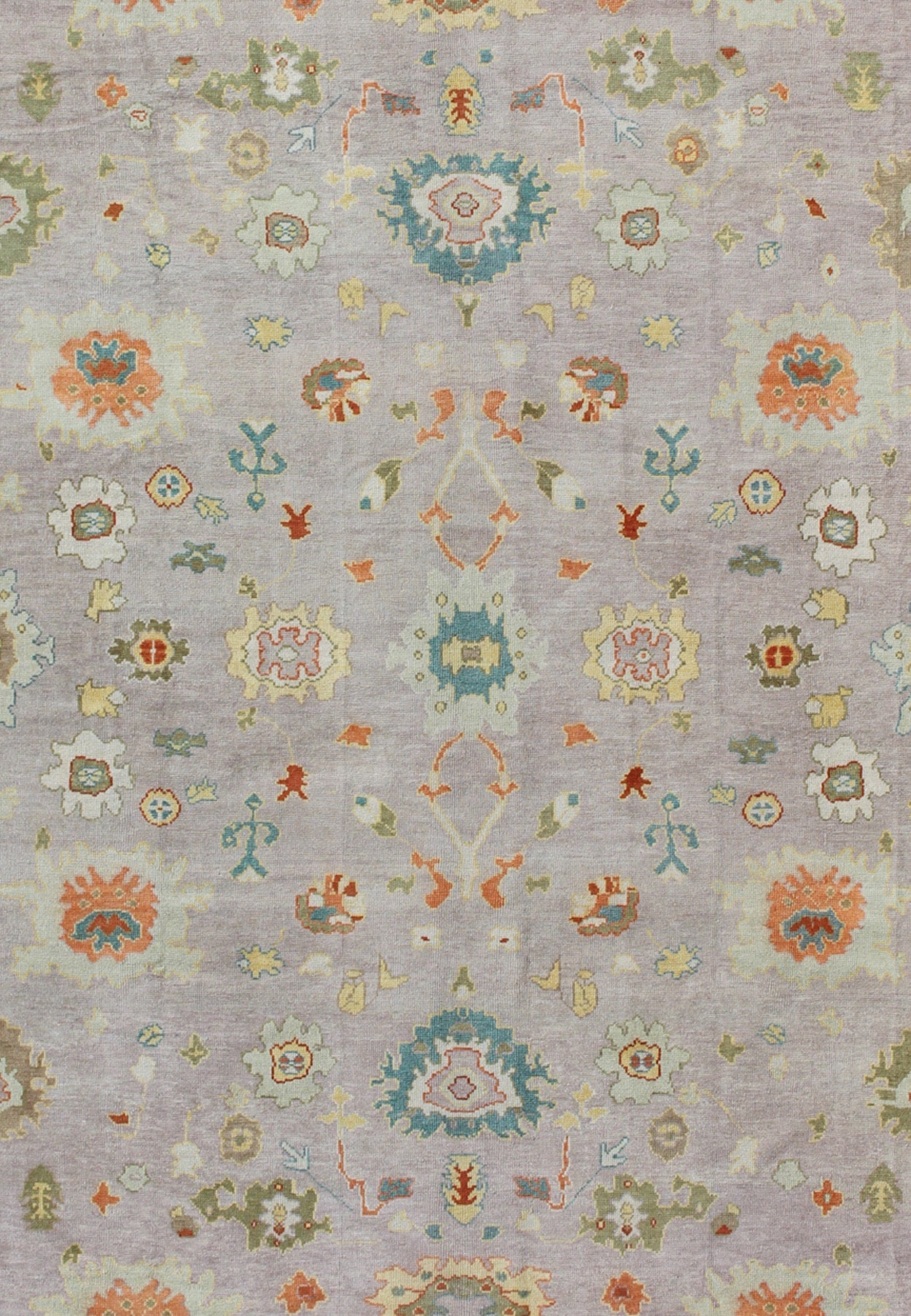 Large Turkish Oushak Rug with Colorful Palette and All - Over Design. Colorful Turkish Oushak Rug With All - Over Flower Design in Lavender, Light Green. kwarugs Large Turkish Oushak rug with colorful palette and all - over design, rug en - 165062, coun... - Keivan Woven ArtsEN - 165062 - 9012Rug