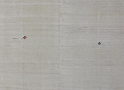 Square - Sized Mid - Century Turkish Kilim Rug with Subtle Variegated Cream Design Variegated Gray Subtle Design Square - Sized Vintage Kilim Rug from Turkey, rug en - 165669, country of origin / type: Turkey / Kilim, circa 1950 Featuring a subt... - Keivan Woven ArtsEN - 165669 - 9462Rug