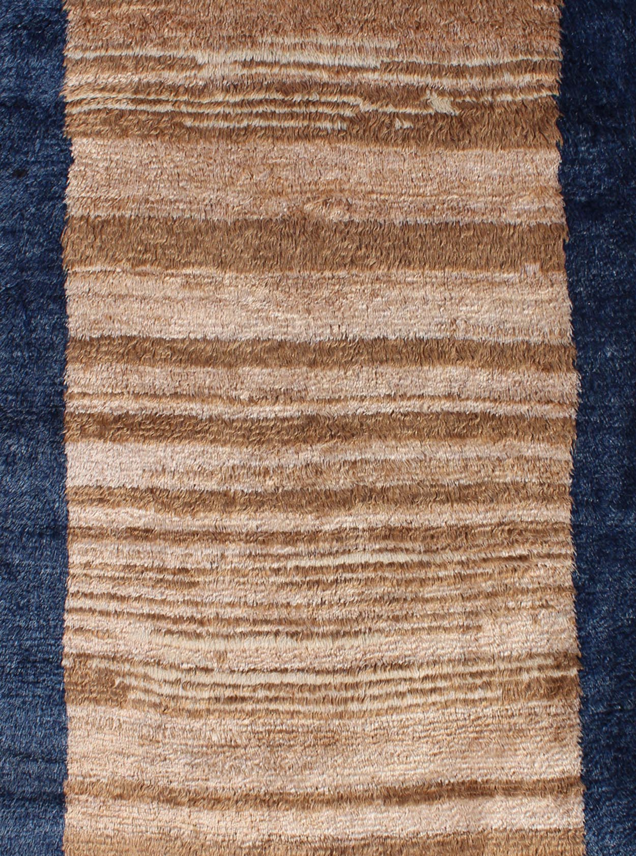 Angora Turkish Tulu Rug with Solid Field in Shades of Brown and Midnight Blue kwarugs Tulu rug Turkish vintage in brown and blue with solid design background, Minimalist design, Keivan Woven Arts / rug en - 165754, country of origin / type: Turkey... - Keivan Woven ArtsEN - 165754 - 9583Rug