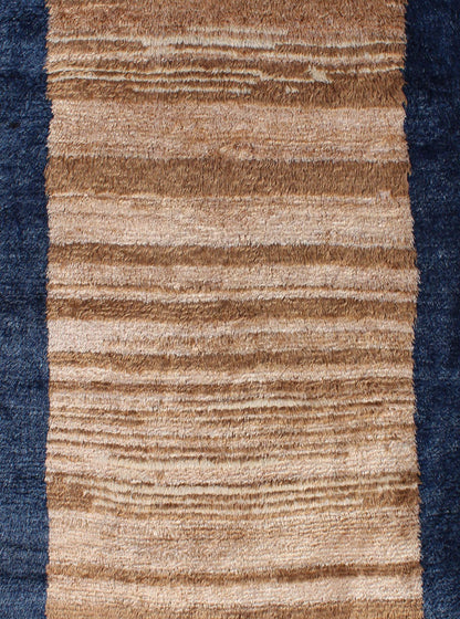 Angora Turkish Tulu Rug with Solid Field in Shades of Brown and Midnight Blue kwarugs Tulu rug Turkish vintage in brown and blue with solid design background, Minimalist design, Keivan Woven Arts / rug en - 165754, country of origin / type: Turkey... - Keivan Woven ArtsEN - 165754 - 9583Rug