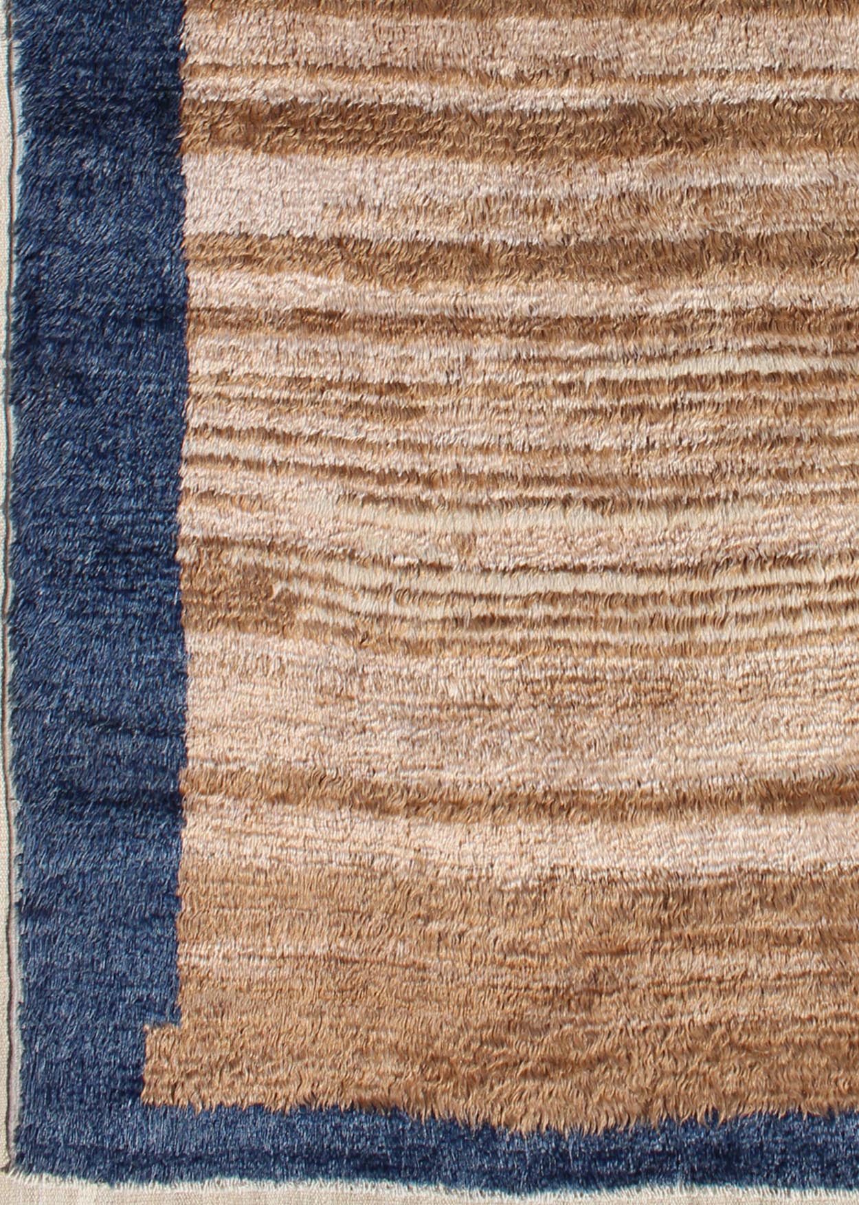Angora Turkish Tulu Rug with Solid Field in Shades of Brown and Midnight Blue kwarugs Tulu rug Turkish vintage in brown and blue with solid design background, Minimalist design, Keivan Woven Arts / rug en - 165754, country of origin / type: Turkey... - Keivan Woven ArtsEN - 165754 - 9583Rug