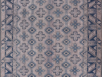 Antique Turkish Oushak Rug in Blue with Geometric Design Turkish Oushak Carpet with Geometric Designs, rug en - 165874, country of origin / type: Turkey / Oushak, circa 1910 This Oushak rug from Turkey features an all - over design of repeat... - Keivan Woven ArtsEN - 165874 - 11219Rug