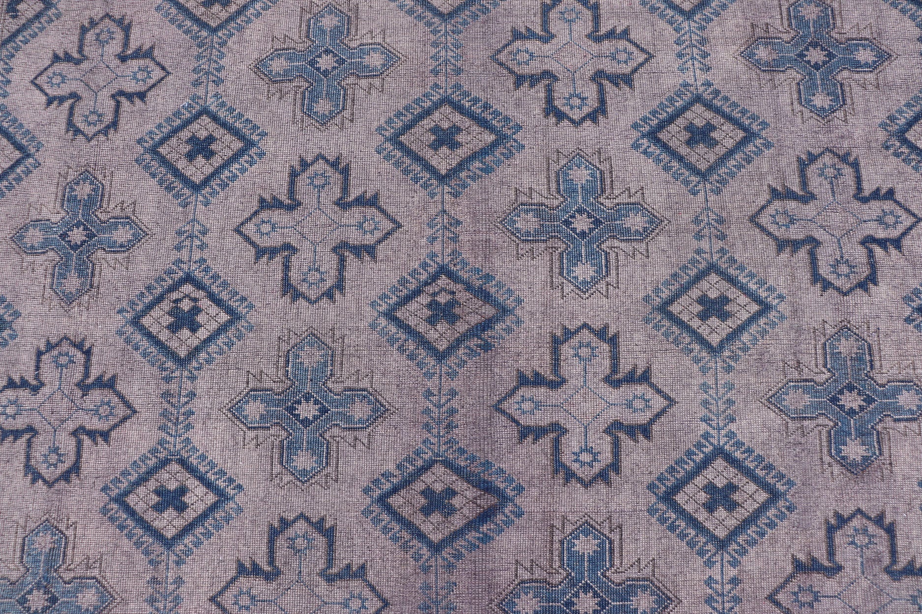 Antique Turkish Oushak Rug in Blue with Geometric Design Turkish Oushak Carpet with Geometric Designs, rug en - 165874, country of origin / type: Turkey / Oushak, circa 1910 This Oushak rug from Turkey features an all - over design of repeat... - Keivan Woven ArtsEN - 165874 - 11219Rug