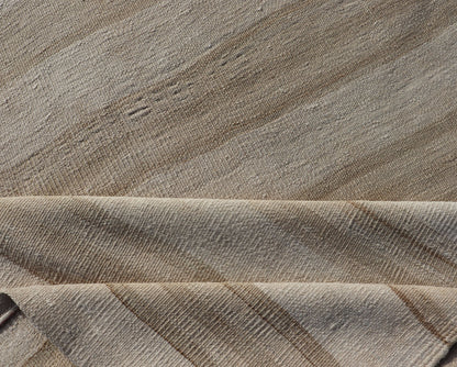 Vintage Turkish Kilim Runner with Stripes in Light Taupe and Neutral Tones. Light Stripe design Kilim runner in cream and taupe. Keivan Woven Arts / rug EN - 165888, country of origin / type: Turkey / Kilim, circa 1950 Measures: 2'4 x 11'9 ... - Keivan Woven ArtsEN - 165888 - 14490Rug