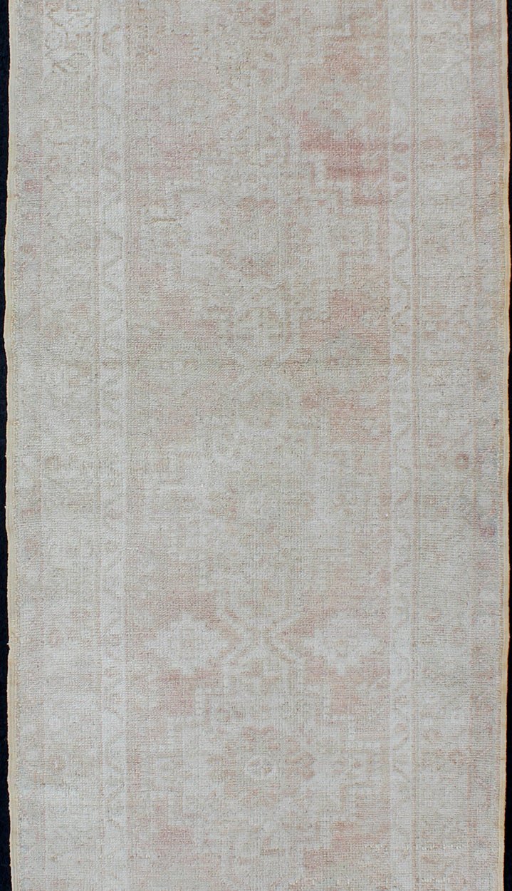 Vintage Turkish Oushak Runner with Multi - Medallion Design in Muted Color Palette Vintage Oushak Runner from Turkey with Medallion Design in Subdued Color Tones, rug en - 176222, country of origin / type: Turkey / Oushak, circa 1940 This be... - Keivan Woven ArtsEN - 176222 - 10245Rug