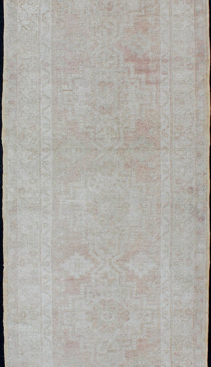 Vintage Turkish Oushak Runner with Multi - Medallion Design in Muted Color Palette Vintage Oushak Runner from Turkey with Medallion Design in Subdued Color Tones, rug en - 176222, country of origin / type: Turkey / Oushak, circa 1940 This be... - Keivan Woven ArtsEN - 176222 - 10245Rug