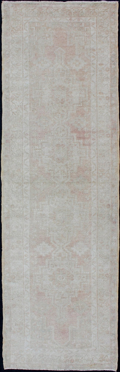 Vintage Turkish Oushak Runner with Multi - Medallion Design in Muted Color Palette Vintage Oushak Runner from Turkey with Medallion Design in Subdued Color Tones, rug en - 176222, country of origin / type: Turkey / Oushak, circa 1940 This be... - Keivan Woven ArtsEN - 176222 - 10245Rug