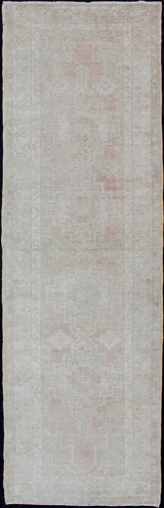 Vintage Turkish Oushak Runner with Multi - Medallion Design in Muted Color Palette Vintage Oushak Runner from Turkey with Medallion Design in Subdued Color Tones, rug en - 176222, country of origin / type: Turkey / Oushak, circa 1940 This be... - Keivan Woven ArtsEN - 176222 - 10245Rug