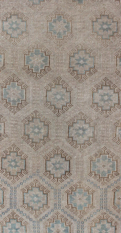 All - Over Vintage Turkish Kilim Flat - Weave Rug Turkish Oushak Vintage Flat - Woven Carpet, rug en - 176234, country of origin / type: Turkey / Oushak, circa 1950 This Oushak rug from Turkey features an all - over flat - woven design of geometric m... - Keivan Woven ArtsEN - 176234 - 10978Rug