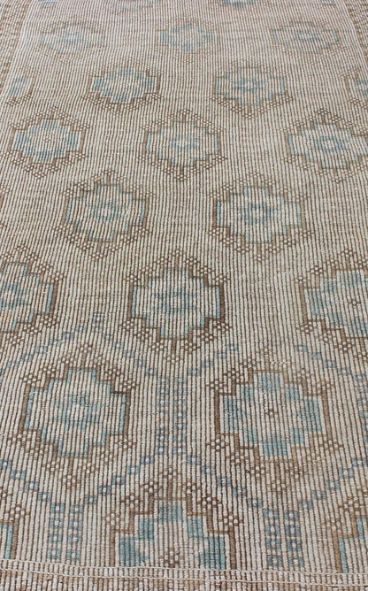 All - Over Vintage Turkish Kilim Flat - Weave Rug Turkish Oushak Vintage Flat - Woven Carpet, rug en - 176234, country of origin / type: Turkey / Oushak, circa 1950 This Oushak rug from Turkey features an all - over flat - woven design of geometric m... - Keivan Woven ArtsEN - 176234 - 10978Rug