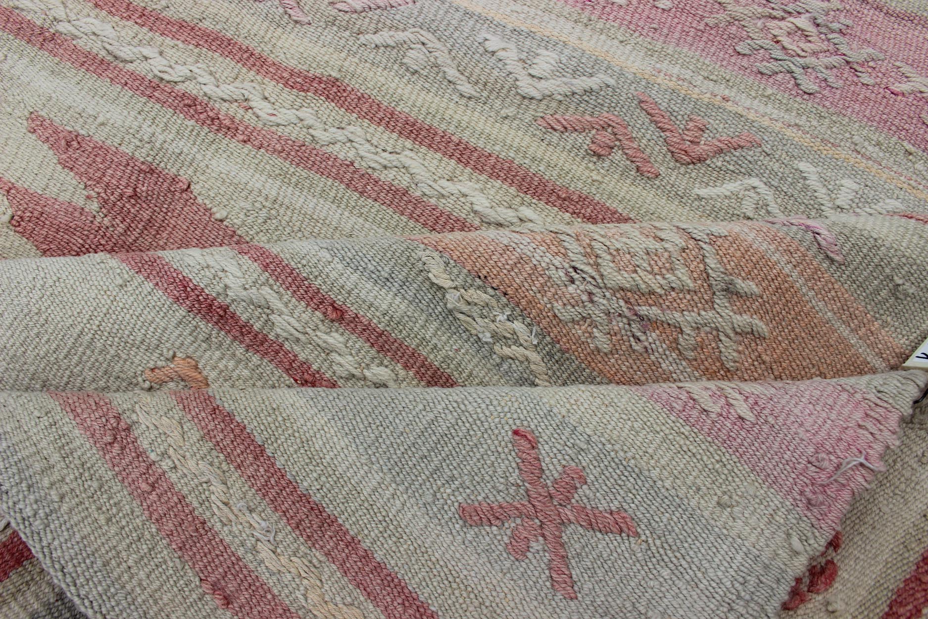 Turkish Vintage Kilim with Assorted Stripe Design in a Variety of Soft Colors Turkish Kilim vintage rug with assorted stripe design in a variety of colors Turkish Kilim vintage rug with assorted stripe design in a variety of colors, rug en - 1... - Keivan Woven ArtsEN - 176251 - 11948Rug