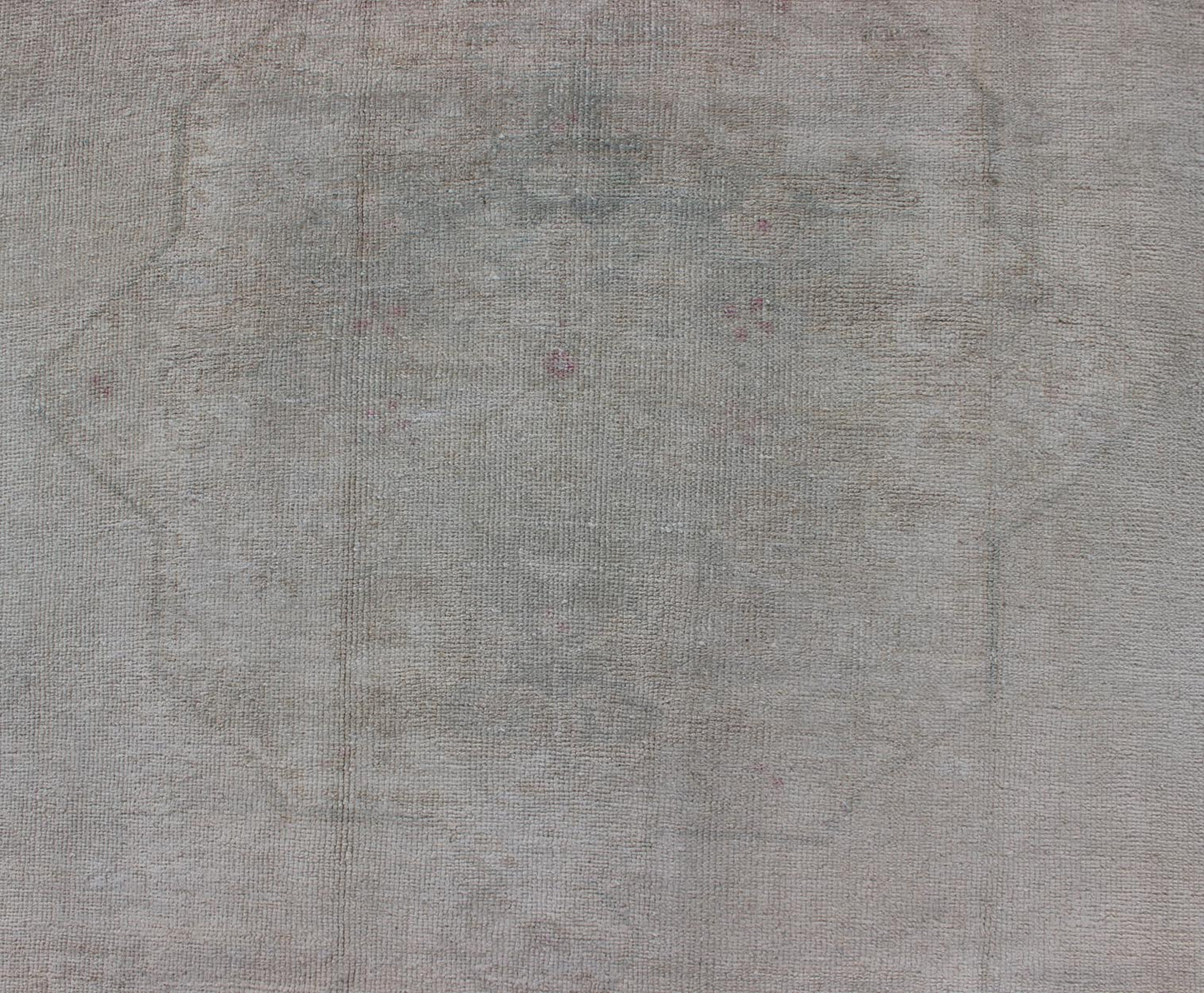 Neutral Vintage Oushak Turkish Rug in Pale brown, pale green, pink and cream colors. Measures: 4'6 x 7'3 Finely woven Vintage Oushak Carpet with Faded colors and Design, Keivan Woven Arts/ rug EN - 176289, country of origin / type: Turkey ... - Keivan Woven ArtsEN - 176289 - 10998Rug