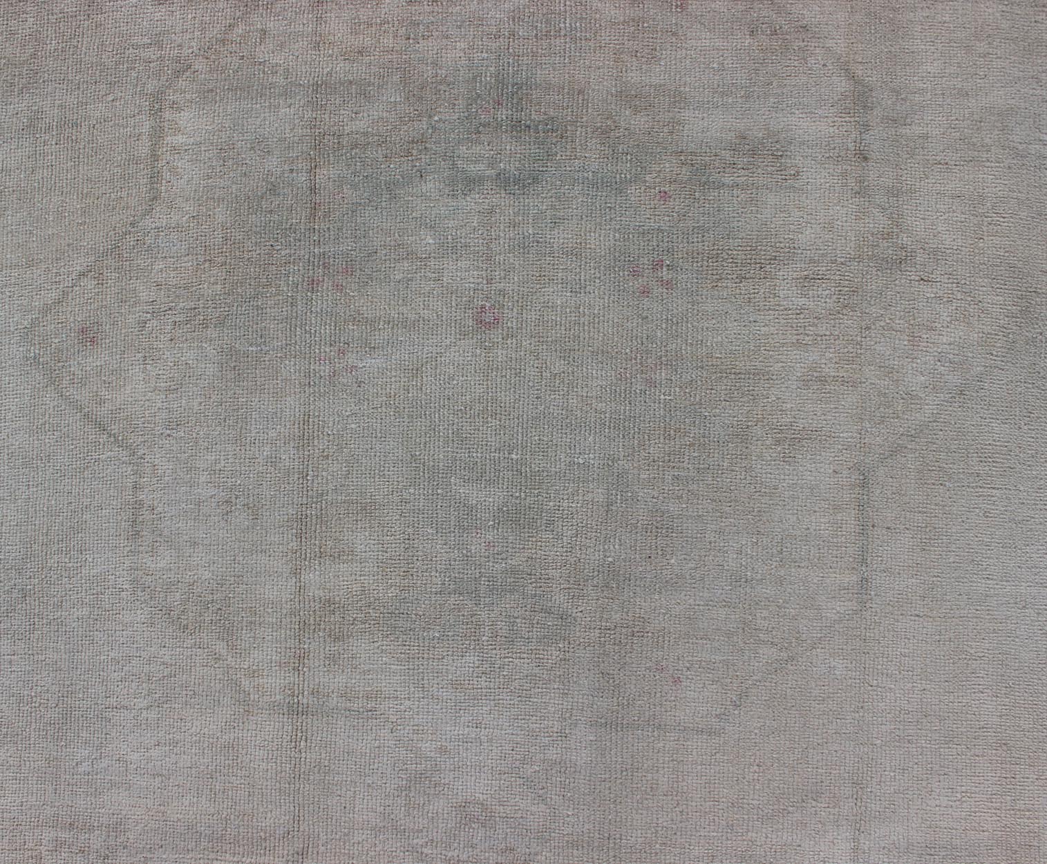 Neutral Vintage Oushak Turkish Rug in Pale brown, pale green, pink and cream colors. Measures: 4'6 x 7'3 Finely woven Vintage Oushak Carpet with Faded colors and Design, Keivan Woven Arts/ rug EN - 176289, country of origin / type: Turkey ... - Keivan Woven ArtsEN - 176289 - 10998Rug