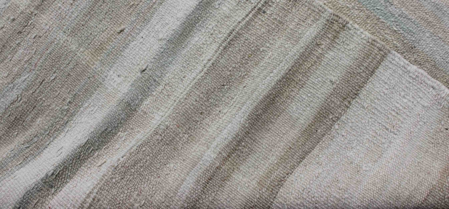 Vintage Turkish Kilim Runner with Stripes and Modern Design in Muted Colors. Keivan Woven Arts / rug / EN - 176338 country of origin / type: Turkey / Kilim, circa 1950 Measures: 2'4 x 10'0 This vintage flat - woven Kilim runner features a minimalist... - Keivan Woven ArtsEN - 176338 - 12733Rug