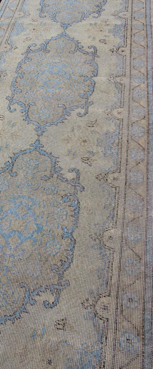 Vintage Hand Knotted Turkish Oushak Runner With Ornate Medallions Vintage Oushak carpet with multi - medallion design, Keivan Woven Arts / rug en - 176361, country of origin / type: Turkey / Oushak, circa 1950 This vintage Oushak carpet from ... - Keivan Woven ArtsEN - 176361 - 11225Rug