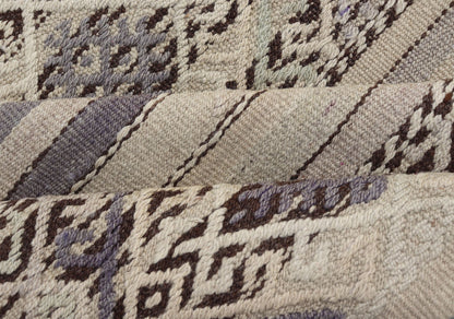 Stripe Design Turkish Vintage Flat - Weave Rug in Shades Grey, Brown, and Lavender. Keivan Woven Arts / rug EN - 176469, country of origin / type: Turkey / Kilim, circa 1950 This vintage Turkish Kilim rug features a contemporary geometric stripe des... - Keivan Woven ArtsEN - 176469 - 17454Rug