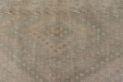Vintage Gallery Turkish Embroidered Rug with Geometric Design in Soft Tones. Vintage Gallery Turkish Embroidered Rug with Geometric Design in Soft Tones. Embroidered vintage flat weave gallery rug from Turkey in shades of tan, taupe, green, ... - Keivan Woven ArtsEN - 176475 - 17628Rug