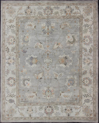 Square Shaped Turkish Oushak Rug with Neutral Color Palette Turkish Oushak rug with neutral color palette and all - over flower design, rug en - 176558, country of origin / type: Turkey / Oushak Keivan Woven Arts This traditional Oushak rug ... - Keivan Woven ArtsEN - 176558 - 11026Rug