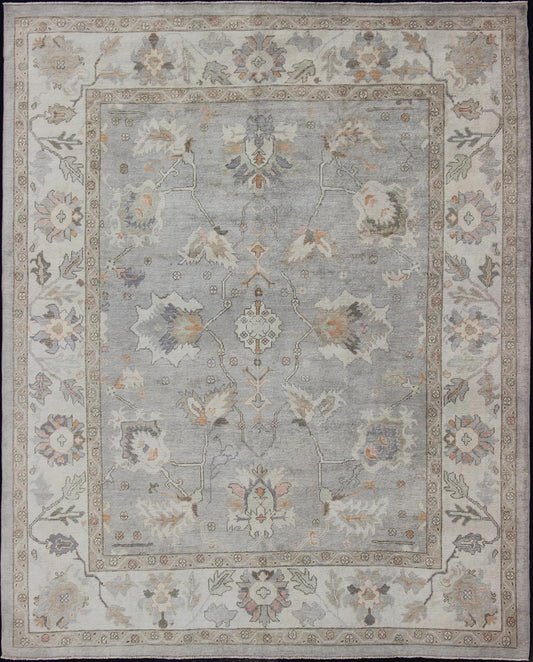 Square Shaped Turkish Oushak Rug with Neutral Color Palette Turkish Oushak rug with neutral color palette and all - over flower design, rug en - 176558, country of origin / type: Turkey / Oushak Keivan Woven Arts This traditional Oushak rug ... - Keivan Woven ArtsEN - 176558 - 11026