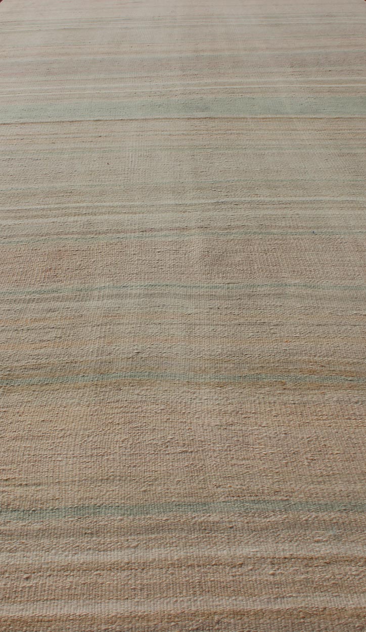 Modern Striped Design Vintage Turkish Kilim Gallery Runner in Shades of Brown and Earth Tones Muted Turkish vintage Kilim long runner with horizontal stripe design, Keivan Woven Arts rug/EN - 176580, country of origin / type: Iran / Kilim, circa ... - Keivan Woven ArtsEN - 176580 - 11040Rug